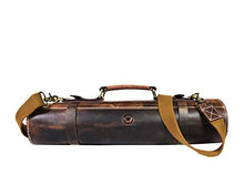 Load image into Gallery viewer, Personalized Leather Knife Roll Storage Bag | Elastic and Expandable 10 Pockets | Adjustable/Detachable Shoulder Strap | Travel-Friendly Chef Knife Case Roll By Aaron Leather Goods
