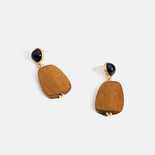 Load image into Gallery viewer, Edil Fantas S925 Minimalist Wooden Nut Pendant Earrings for Women Silver Post Stud Light Weight Birthday Valentine's Day Mothers Day Christmas Gift
