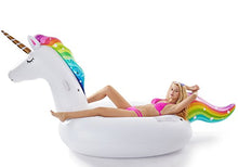 Load image into Gallery viewer, Jasonwell Giant Inflatable Unicorn Pool Float Floatie Ride On with Fast Valves Large Rideable Blow Up Summer Beach Swimming Pool Party Lounge Raft Decorations Toys Kids Adults
