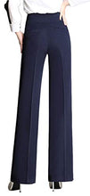 Load image into Gallery viewer, CHARTOU Women's High Waist Double-Button Closure Boot-Cut Dress Pants (Medium, Blue)
