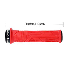 Load image into Gallery viewer, FIFTY-FIFTY Single Lock-on Mountain Bike Grips, Bicycle Handlebar Locking Grips, Non-Slip MTB Handle Grips (Red)
