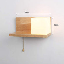 Load image into Gallery viewer, Wen long shop Solid Wood Wall Lamp Wall Light Bedside Wall Light Aisle Corridor Balcony Light with Pull Switch, Sconces Lamps for The Living Room Bedroom
