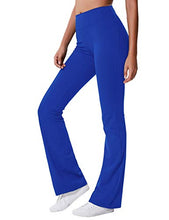 Load image into Gallery viewer, LChinFun Women's Performance Power Flex High Waist Bootleg Yoga Pants Inner Hidden Pocket Tummy Control 4 Way Stretch Bootcut Running Sweatpants Royal Blue Size M
