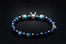 Load image into Gallery viewer, Karseer Beaded Bracelets for Women, Real Natural Stones Energy Balance Anxiety Relief Healing Bracelet Magnetic Hematite Blue Lace Agate Beads Elastic Bracelet Prayer Meditation Memorial Jewelry Gift
