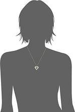 Load image into Gallery viewer, Jewelili 10kt Yellow Gold 1/2cttw Baguette and Round Diamond Heart Pendant Necklace, 18" Box Chain
