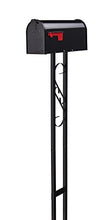 Load image into Gallery viewer, Gibraltar Mailboxes Decorative Medium Capacity Galvanized Steel Black, Mailbox &amp; Post Combo, T11KIT0B
