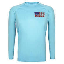 Load image into Gallery viewer, HDE Mens Athletic Performance Shirt Long Sleeve Light Blue Mahi - M
