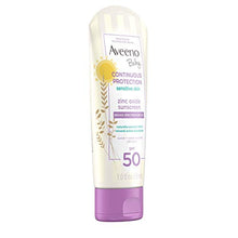 Load image into Gallery viewer, Aveeno Baby Continuous Protection Zinc Oxide Suncreen Lotion, Broad Spectrum SPF 50, 3 Fl Oz
