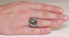 Load image into Gallery viewer, Falcon Jewelry 925 Shipping, Sterling Silver Mens Ring, Natural Moss Agate Gemstone, Free Express Shipping
