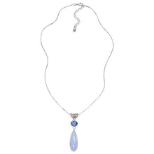 Load image into Gallery viewer, Silpada 'Paradise Found' Natural Blue Lace Agate and Quartz Pendant Necklace in Sterling Silver, 18" + 2"
