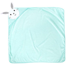Load image into Gallery viewer, Hudson Baby Unisex Baby Cotton Animal Face Hooded Towel, Mint Bunny, One Size

