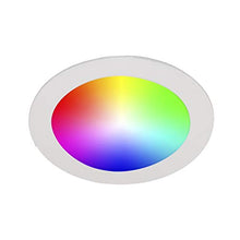 Load image into Gallery viewer, Bazz SLDSK6RGBTNWWF Slim Disk Smart Home Wi-Fi RGB LED Recessed Fixture Kit, Tunable, Dimmable, Alexa and Google Assistant Compatible, Damp Location, Energy Star, 6-in, White
