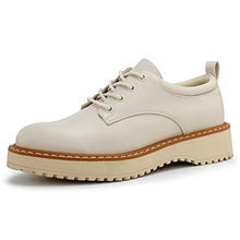 Load image into Gallery viewer, Hawkwell Women's Lace-Up Platform Oxford Shoes, Beige PU, 6 M US
