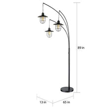 Load image into Gallery viewer, Lite Source Lanterna II Dark Bronze 3-Light Arc Floor Lamp
