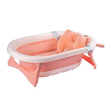 Load image into Gallery viewer, Lovin&amp;Hugin Baby Foldable Bathtub, Collapsible Baby Bathtub Newborn to Toddler with Ridge Protection pad, Baby Temperature Bathtub for Babies Girls, Pink
