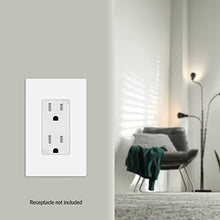 Load image into Gallery viewer, ENERLITES Screwless Decorator Wall Plates Child Safe Outlet Covers, Size 1-Gang 4.68" H x 2.93" L, Unbreakable Polycarbonate Thermoplastic, SI8831-W-10PCS, Glossy, White (10 Count)
