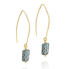 Load image into Gallery viewer, Stera Jewelry Women’s 14k Gold-Filled Kyanite Gemstone Dangling Long Wire Threader Earrings
