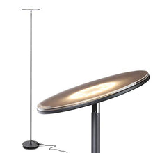 Load image into Gallery viewer, Brightech Sky LED Torchiere Super Bright Floor Lamp - Contemporary, High Lumen Light for Living Rooms &amp; Offices - Dimmable, Indoor Pole Uplight for Bedroom Reading - Black
