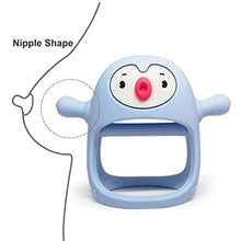 Load image into Gallery viewer, Smily Mia Penguin Buddy Never Drop Silicone Baby Teething Toy for 0-6month Infants, Baby Chew Toys for Sucking Needs, Hand Pacifier for Breast Feeding Babies, Car Seat Toy for New Born, -Light Blue
