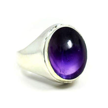 Load image into Gallery viewer, Jewelryonclick Natural Amethyst Cabochon Silver Ring for Men 5 Carat Gemstone February Birthstone Size 13
