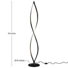 Load image into Gallery viewer, Brightech Twist - Modern LED Spiral Floor Lamp for Living Room Bright Lighting - Built in Dimmer for Bedroom Ambience Or TV Soft Light - Futuristic Indoor Pole Lamp for Offices - Black
