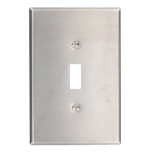 Load image into Gallery viewer, Leviton 84101-40 1-Gang Toggle Device Switch Wallplate, Oversized, Device Mount, Stainless Steel

