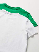 Load image into Gallery viewer, Kid Nation Kids Unisex 2 Packs 100% Cotton Tagless Short Sleeve Crewneck T Shirts S White+Green
