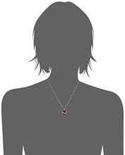 Load image into Gallery viewer, Sterling Silver Created Ruby and White Sapphire Wrapped Heart Pendant Necklace, 18"
