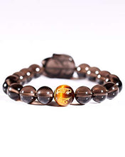 Load image into Gallery viewer, Lightock Fox Ice Obsidian Bracelet Engraved in Sanskrit Six-Word Lucky Bracelet for Women 10mm Beads
