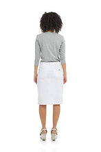 Load image into Gallery viewer, ESTEEZ Jean Skirt for Women Knee Length Manhattan White 8
