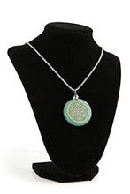 Load image into Gallery viewer, EMF Protection Necklace Radiation Blocker | Green Aventurine Healing Pendant | LUXAR | Stone of Opportunity | Metal Silver Chain | 1.57 Inch Diameter Pendant
