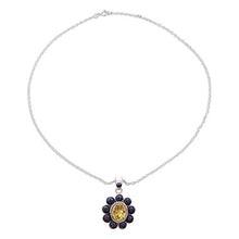 Load image into Gallery viewer, NOVICA Multi-Gem Lapis Lazuli .925 Sterling Silver Pendant Necklace, 18", Sunny Blue'
