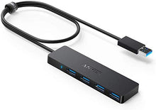 Load image into Gallery viewer, Anker 4-Port USB 3.0 Hub, Ultra-Slim Data USB Hub with 2 ft Extended Cable [Charging Not Supported], for MacBook, Mac Pro, Mac mini, iMac, Surface Pro, XPS, PC, Flash Drive, Mobile HDD
