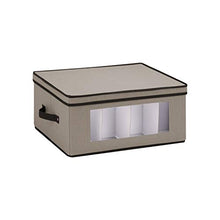Load image into Gallery viewer, Honey-Can-Do SFT-05379 Large Canvas Stemware Window Storage Chest,, Gray, 18.38 in L x 13.88 in W x 8.5 in H
