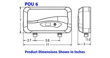 Load image into Gallery viewer, Ecosmart POU 6 Point of Use Electric Tankless Water Heater, 6 KW,White,1/20, 1/40, 1/95
