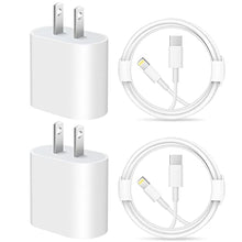 Load image into Gallery viewer, iPhone 13 12 Fast Charger [Apple MFi Certified] 20W PD USB C Wall Charger 2-Pack 6FT Fasting Charging Adapter Compatible with iPhone13/13Pro/12/12 Pro/11/11Pro/XS/Max/XR/X/8/8Plus,iPad
