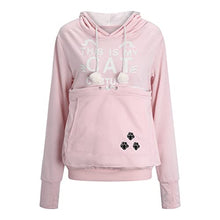 Load image into Gallery viewer, Aniywn Pullover Long Sleeve Puppy Holder Sweatshirt Pet Carrier Cat Dog Kangaroo Pouch Hoodies Animal Pouch Hood Sweatshirt Pink
