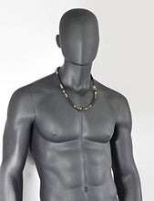 Load image into Gallery viewer, Beaded Necklace for Men Natural Stone Handmade Jewelry Black Volcanic Lava Indian Agate Picture Jasper Essential Oil Diffuser Necklace 25.5 inches
