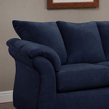 Load image into Gallery viewer, Roundhill Furniture Aruca Navy Blue Microfiber Pillow Back Sofas,
