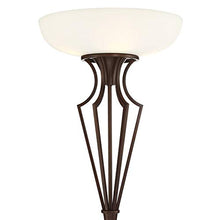 Load image into Gallery viewer, Volero Torchiere Floor Lamp LED Light Blaster Oil Rubbed Bronze Caged Frosted Glass Shade for Living Room Bedroom Office Uplight - Franklin Iron Works
