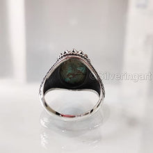 Load image into Gallery viewer, Tibetan Turquoise Ring, Silver Jewelry, 925 Silver Ring, Father's Day, AAA Natural Turquoise, December Birthstone Ring, Heavy Mens Ring, Spiritual Healing Gemstone, Christmas, Signet Mens Ring
