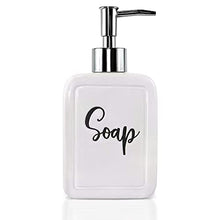 Load image into Gallery viewer, Home Acre Designs Farmhouse Soap Dispenser – 13oz, Ceramic, White Hand Pump for Soap – Rustic Kitchen &amp; Bathroom Accessories for Home
