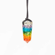 Load image into Gallery viewer, Orgone Chakra Crystals Bullet Necklace With Healing Stones for Emf Protection - Healing Crystals Chakra Necklace - crystal Jewelry for Women - Chakra Stones Based Crystal Pendant Necklace for Men
