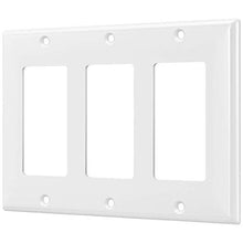Load image into Gallery viewer, ENERLITES Decorator Light Switch or Receptacle Outlet Wall Plate, Gloss Finish, Size 3-Gang 4.50" x 6.38", Polycarbonate Thermoplastic, 8833-W, White
