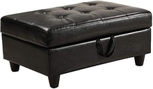 Load image into Gallery viewer, GAOPAN Set for Home 2021 Sectional Faux Leather Tufted Cushions Living Room, 5 Seats Sofa Couch with Reversible Right Chaise Lounge and Storage Ottoman,Obsidian Black

