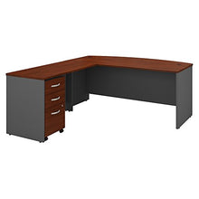 Load image into Gallery viewer, Bush Business Furniture Series C 72W Bow Front L Shaped Desk with 48W Return and Mobile File Cabinet in Hansen Cherry

