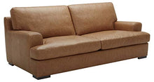 Load image into Gallery viewer, Amazon Brand – Stone &amp; Beam Lauren Genuine Leather Down-Filled Oversized Sofa Couch, 89"W, Cognac
