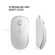 Load image into Gallery viewer, Wireless Keyboard and Mouse,JOYACCESS USB Slim Wireless Keyboard Mouse with Numeric Keypad Compatible with iMac Mac PC Laptop Tablet Computer Windows (Silver White)
