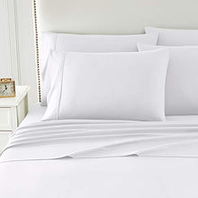 Load image into Gallery viewer, King Bed Sheet Set, 6 PC Super Soft Microfiber Bedding Set, Wrinkle &amp; Fade Resistant Sheet Set, Hotel Quality Fits Mattress Up to 14'' Deep Pocket, White
