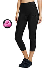 Load image into Gallery viewer, BALEAF Women's Bike Shorts 3D Padded Cycling Pants Capris Biking Tights Leggings Breathable 3/4 Long Spin UPF 50+ Black Line Size M

